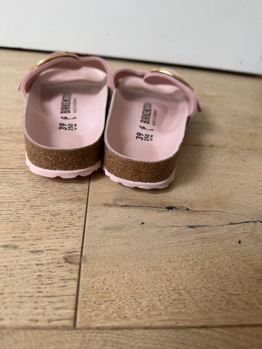 Birkenstock Madrid Big Buckle Sandal in Pink and Gold - Picture 5 of 7
